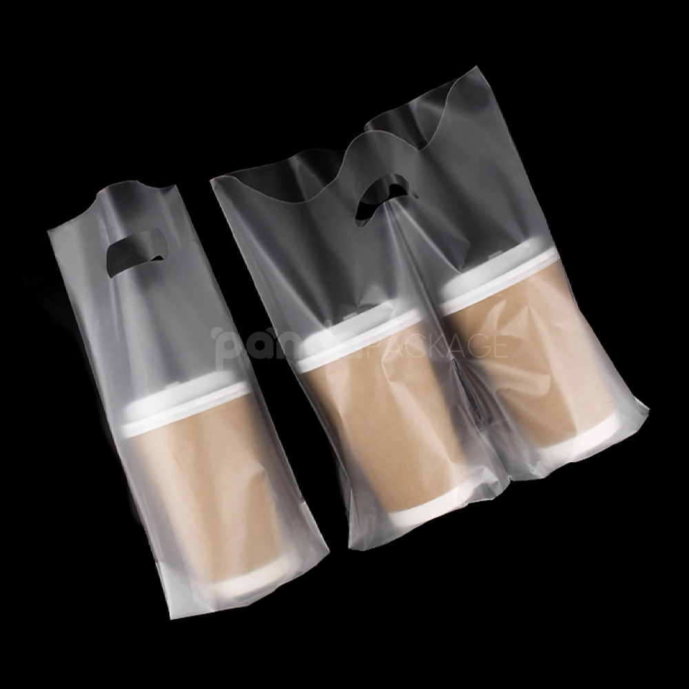 compostable starch-based takeaway bag with handle for restaurant food packaging