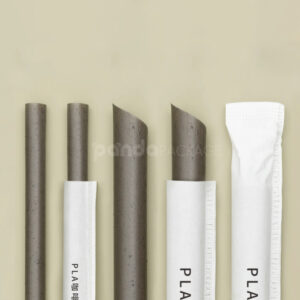 compostable pla biodegradable straws with paper wrapping for coffee and juice drinks