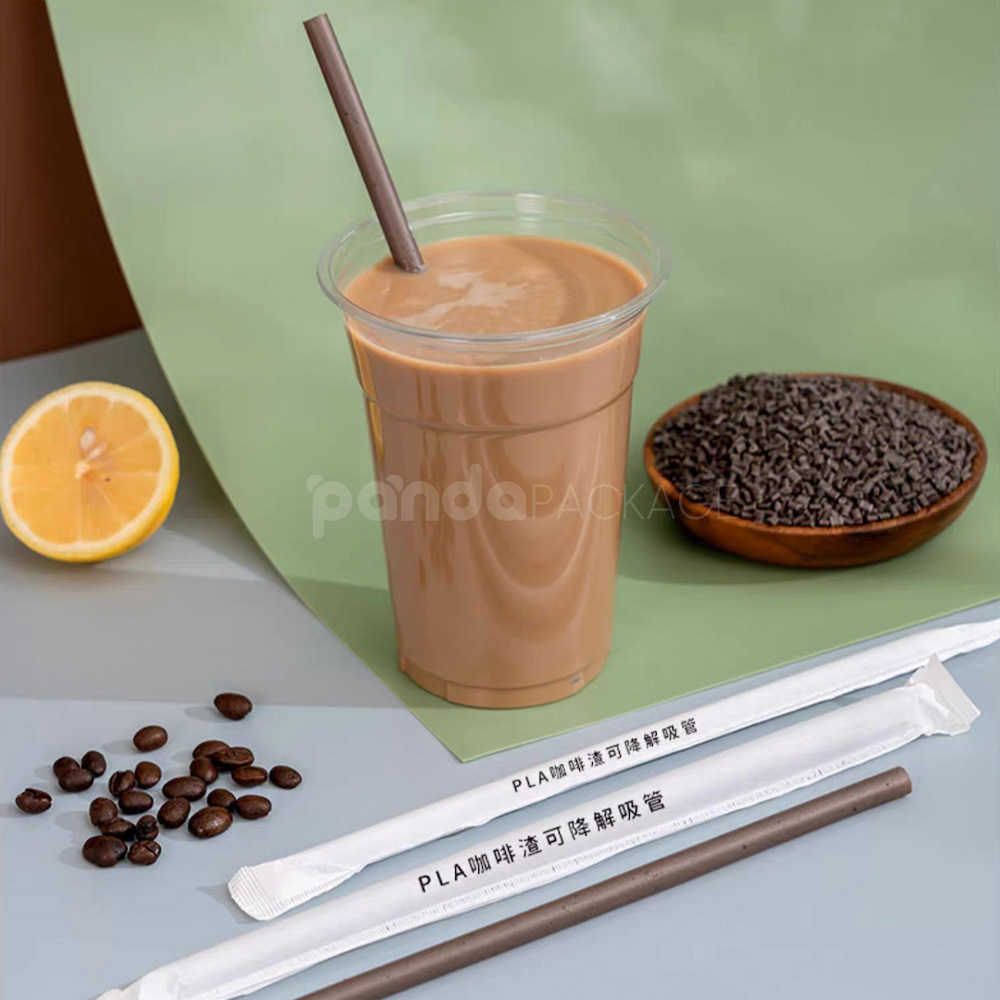 compostable pla biodegradable straws with paper wrapping for coffee and juice drinks