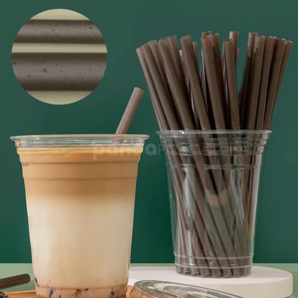 compostable pla biodegradable straws with paper wrapping for coffee and juice drinks