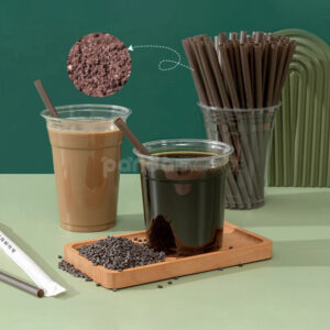 compostable pla biodegradable straws with paper wrapping for coffee and juice drinks