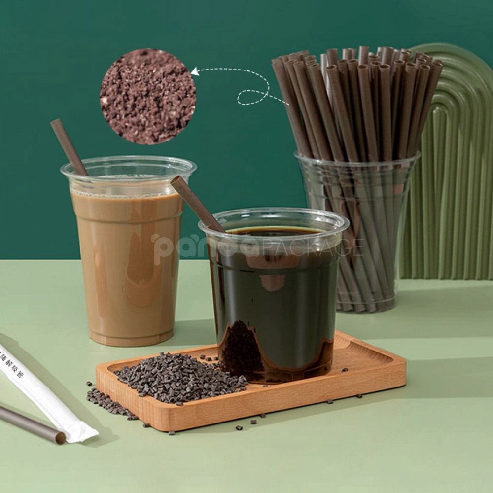 compostable pla biodegradable straws with paper wrapping for coffee and juice drinks