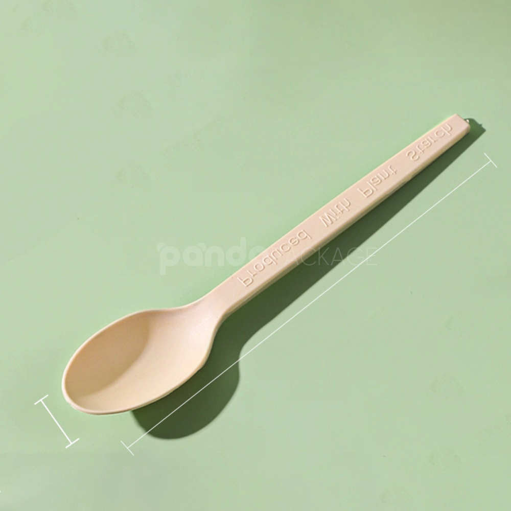 compostable biodegradable cutlery set with fork knife and spoon for takeaway packaging