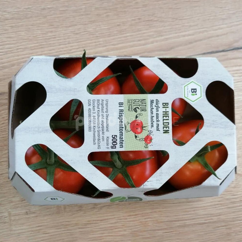 eco-friendly kraft paperboard food packaging box with ventilation windows for fresh vegetables