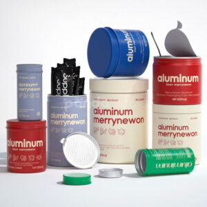 eco-friendly aluminum tin canisters for food storage and supplement packaging