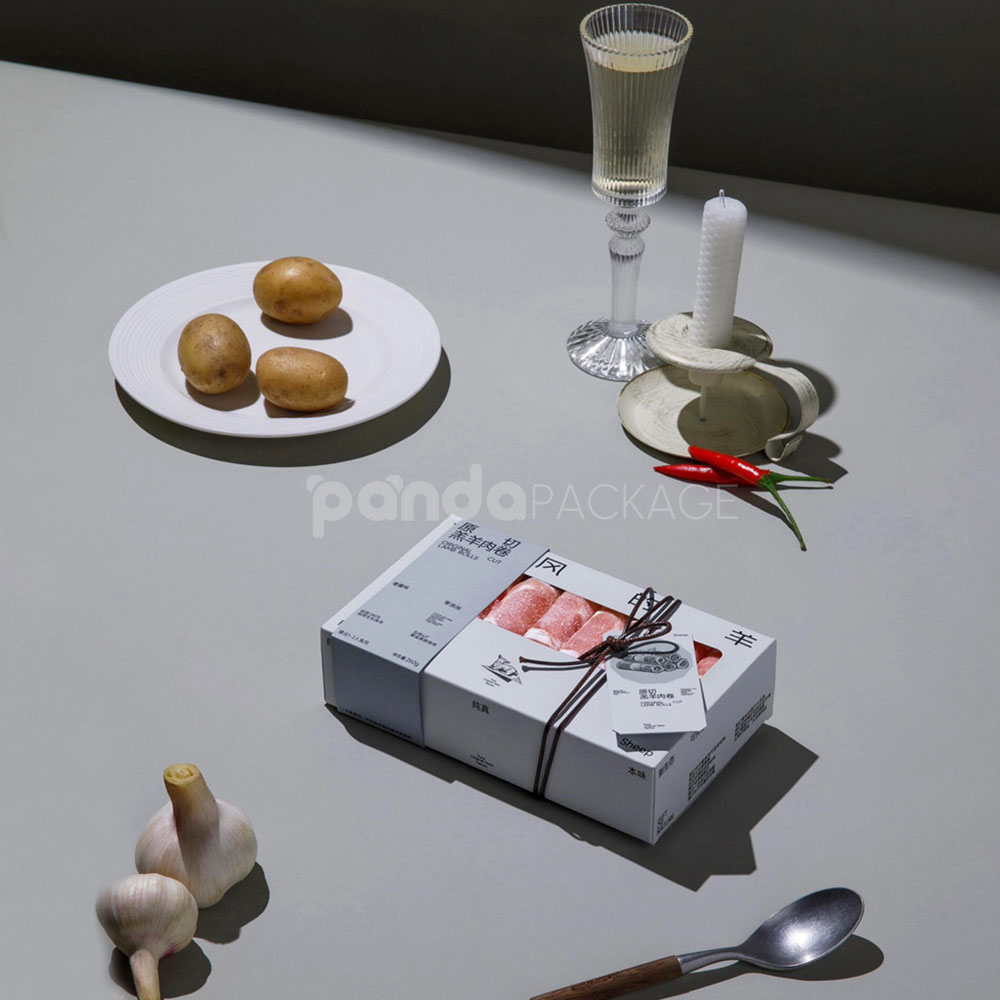 eco-friendly coated paperboard food packaging box for fresh meat and frozen products
