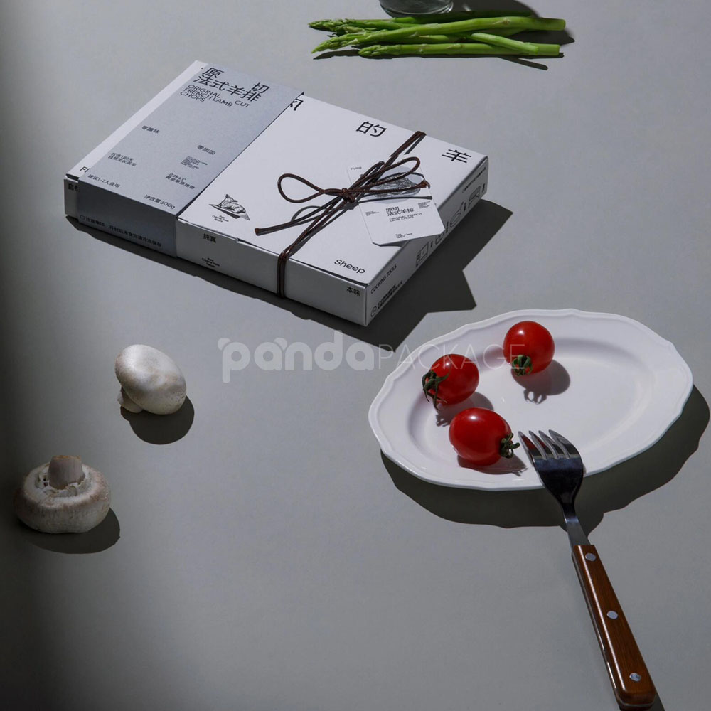 eco-friendly coated paperboard food packaging box for fresh meat and frozen products