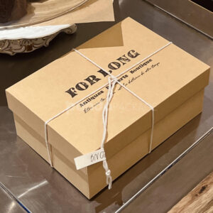 eco-friendly kraft paperboard dessert packaging box for macarons, cookies, and cakes