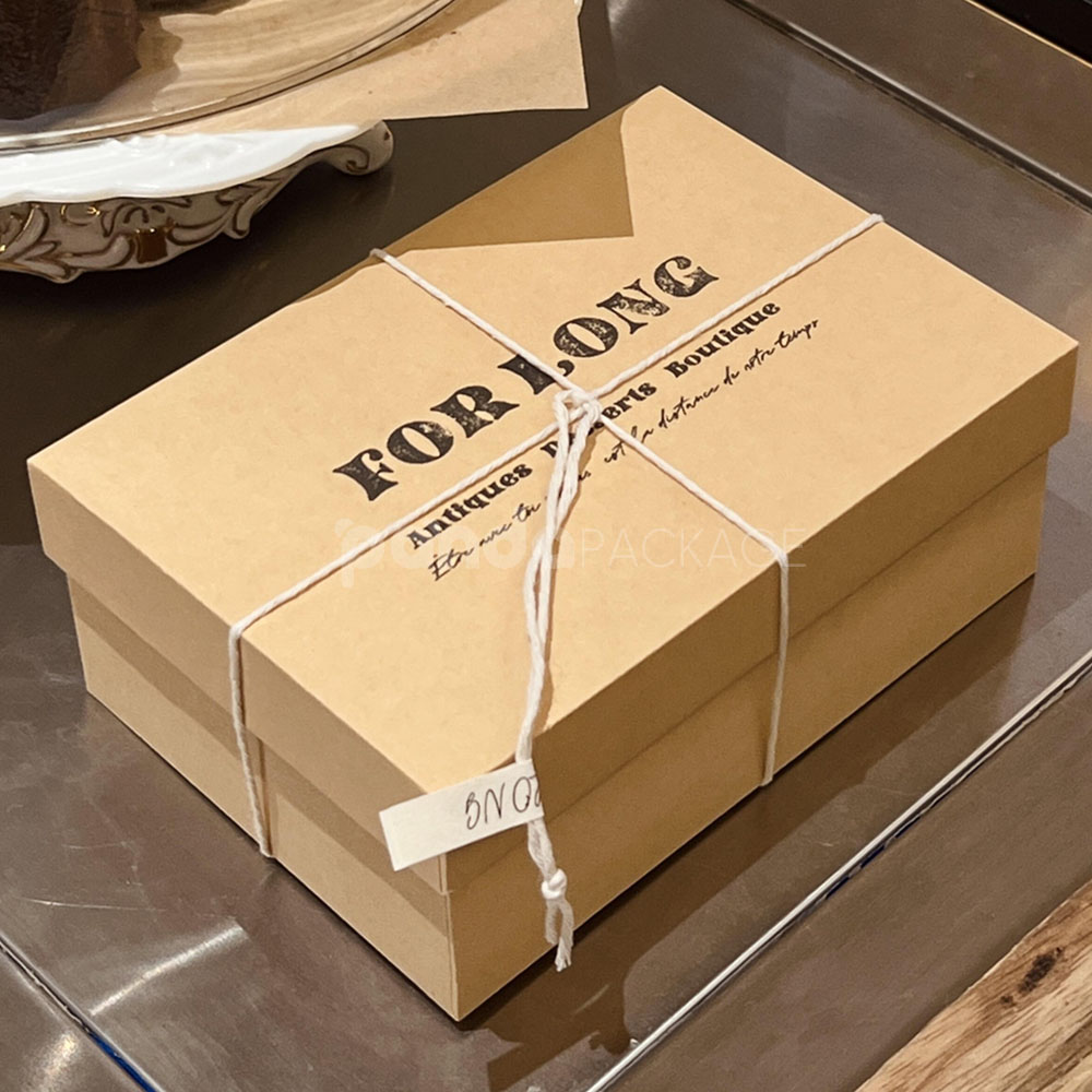 eco-friendly kraft paperboard dessert packaging box for macarons, cookies, and cakes