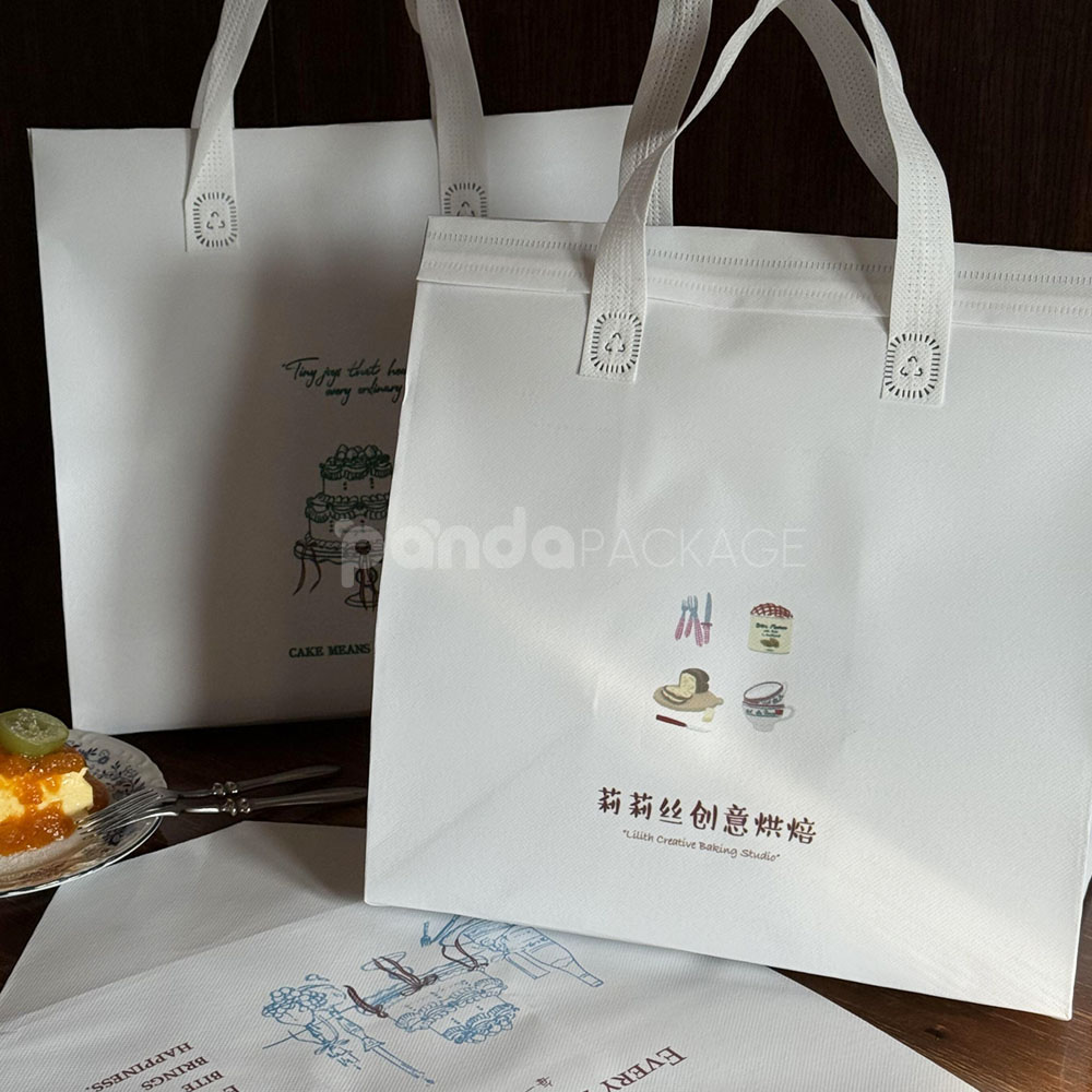 eco-friendly reusable non-woven and insulated bags for bakery products and food packaging