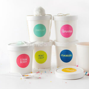 printed paper ice cream containers for gelato and frozen yogurt packaging