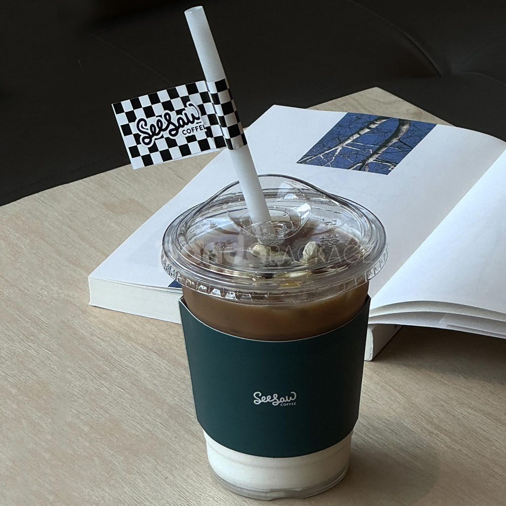 eco-friendly paper coffee cup sleeves with custom logo printing for takeaway hot beverages packaging