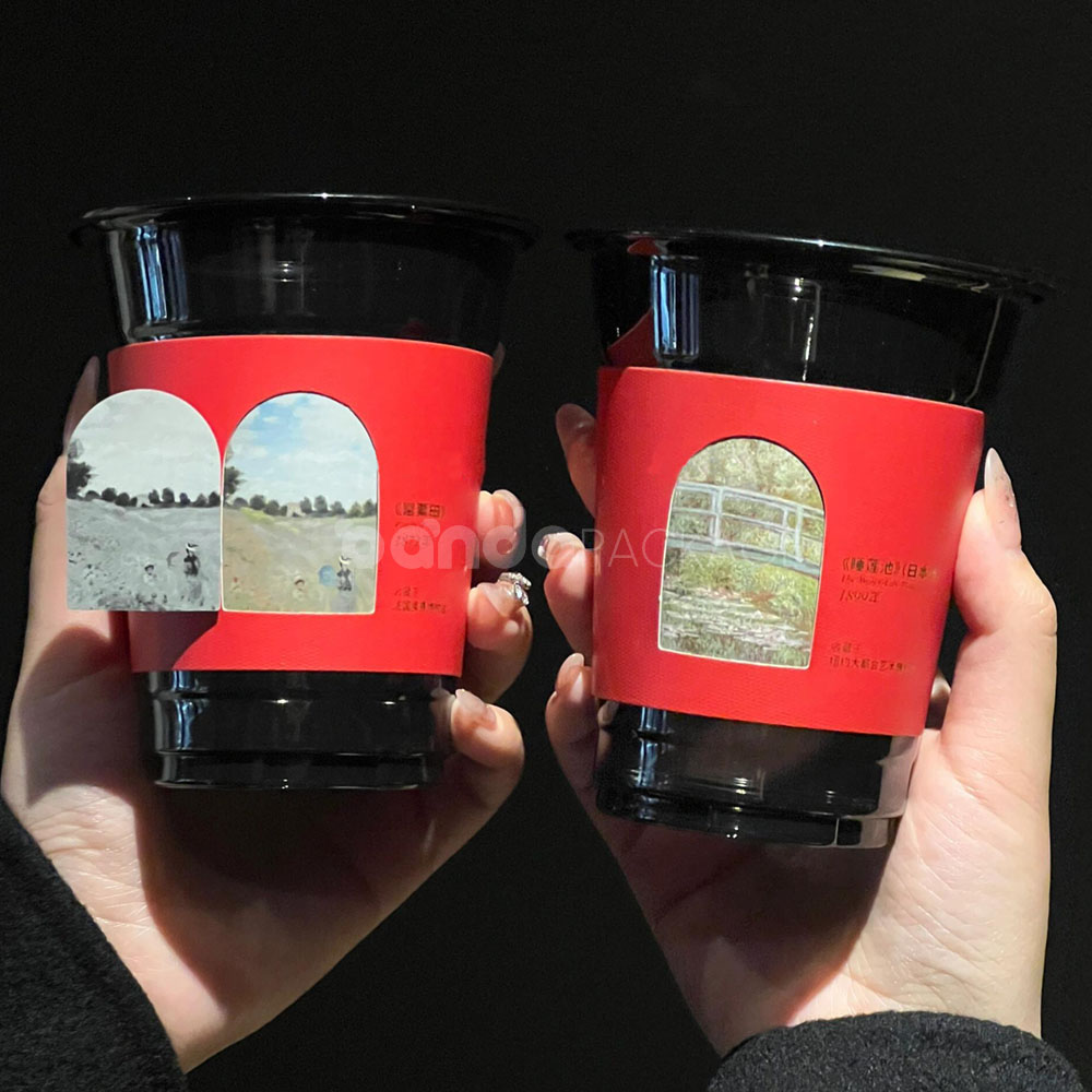eco-friendly paper coffee cup sleeves with custom logo printing for takeaway hot beverages packaging
