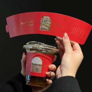 eco-friendly paper coffee cup sleeves with custom logo printing for takeaway hot beverages packaging