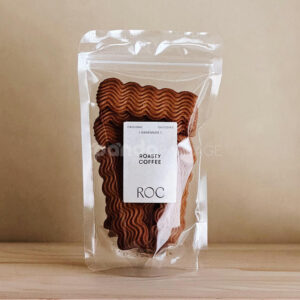 clear stand-up zipper pouch for bakery cookies and snacks packaging