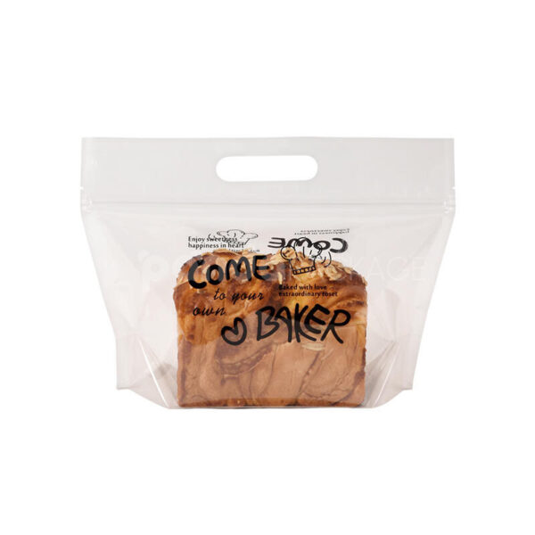 Clear Handle Zipper Bread Bag for Bakery Packaging