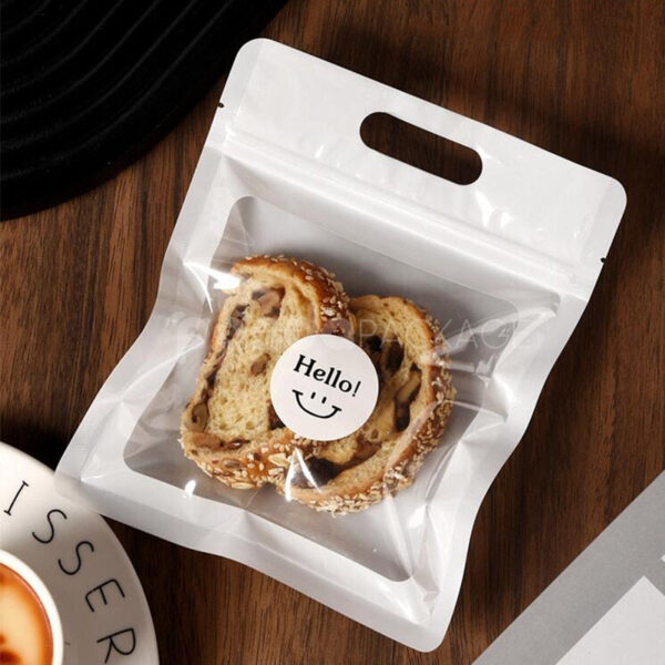 Clear Handle Zipper Bakery Bag for Bread and Pastry Packaging