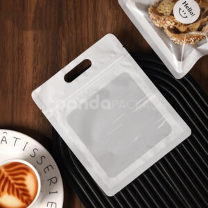 clear handle zipper bakery bag for bread and pastry packaging