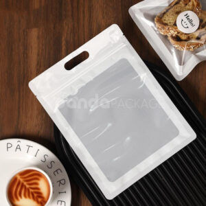clear handle zipper bakery bag for bread and pastry packaging