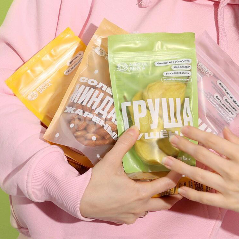 matte printed stand-up zipper pouch for dried fruit and nut packaging