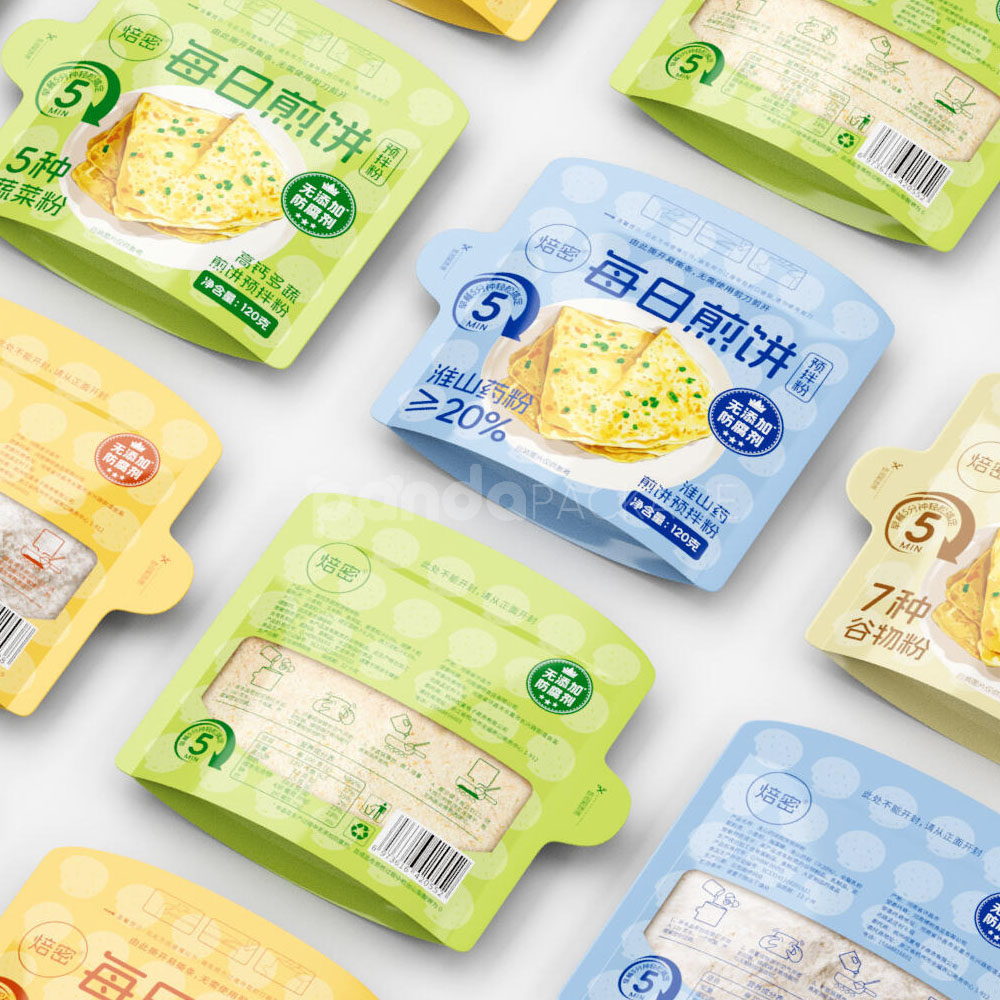 colorful shaped stand-up zipper pouch for ready-to-eat food packaging