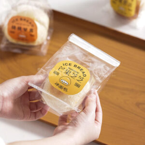 clear reclosable bakery bag for bread pastry and dessert packaging