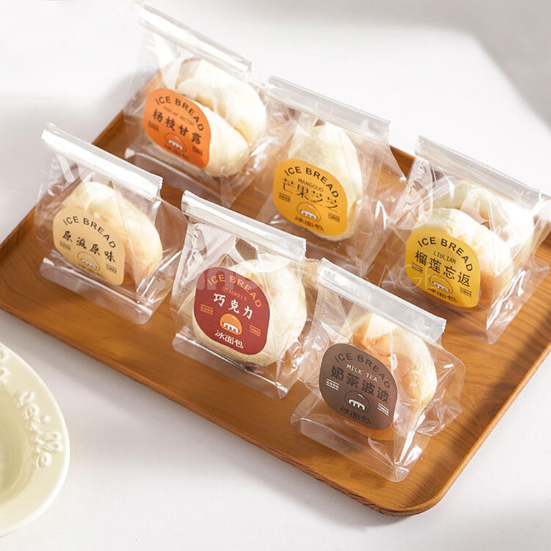 clear reclosable bakery bag for bread pastry and dessert packaging