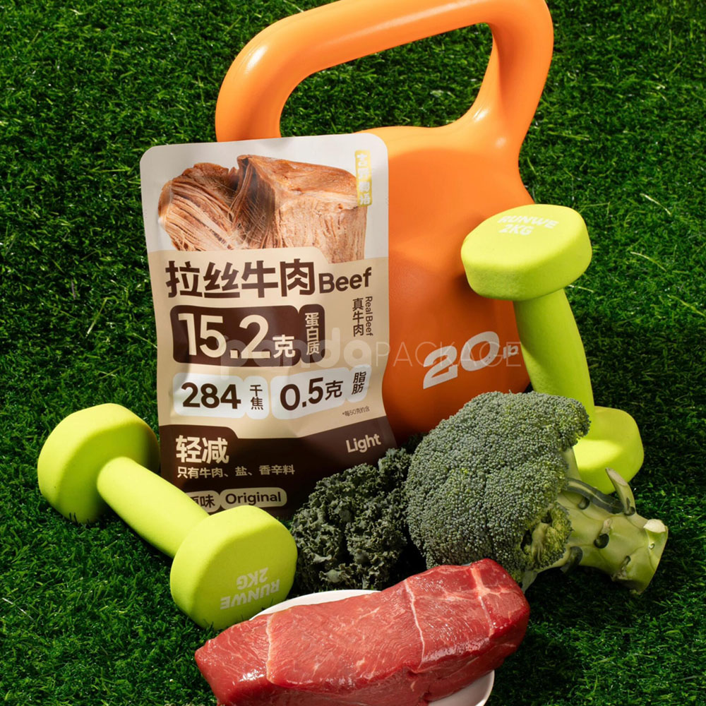 high barrier stand-up pouch for beef jerky and meat snack packaging