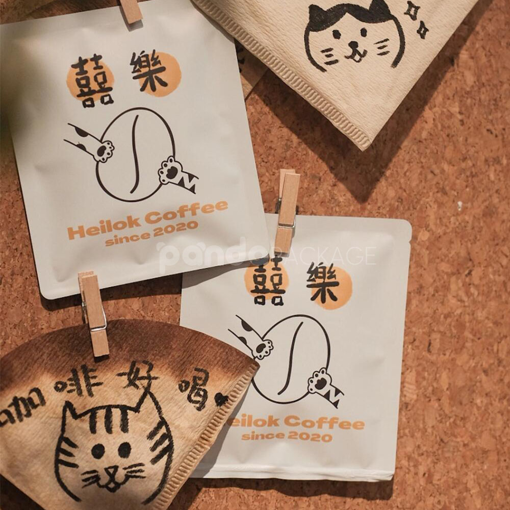 three-side seal coffee pouch for drip and filter coffee packaging