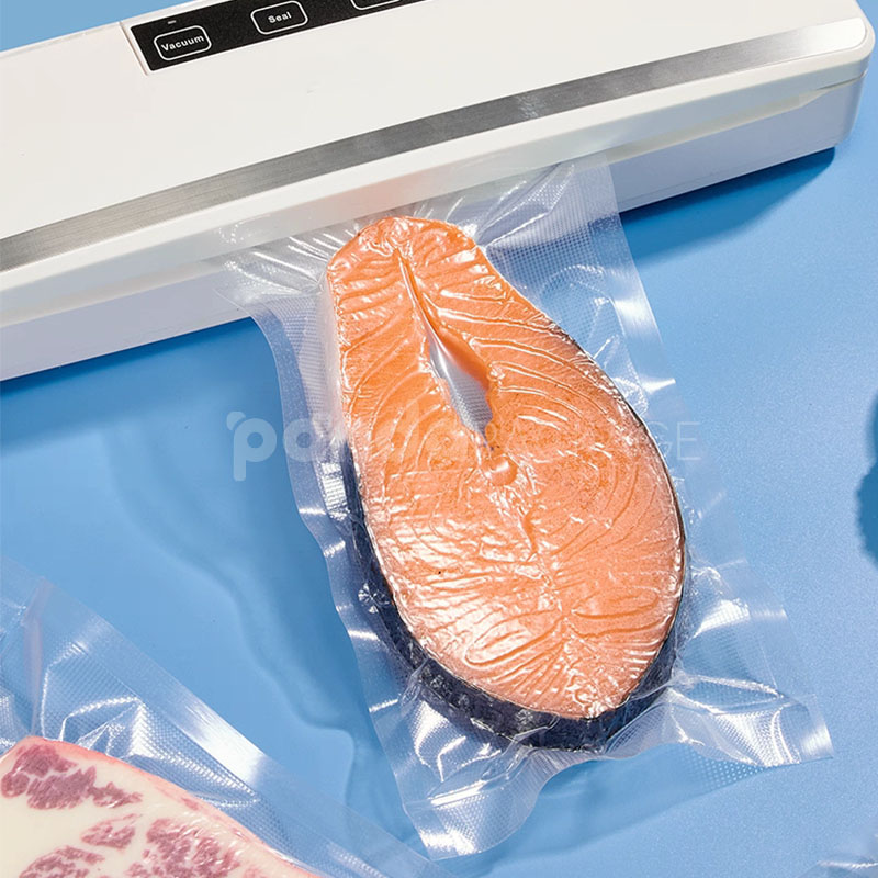 vacuum sealer bags for frozen food packaging, clear food storage bags for meat seafood and vegetables