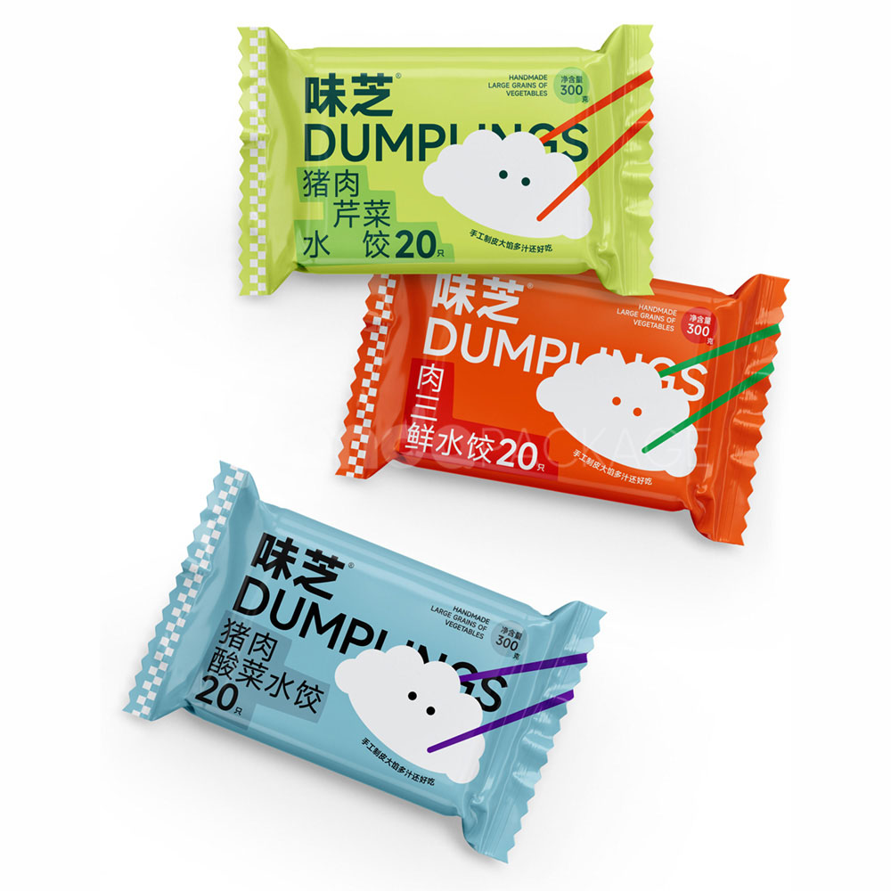 printed plastic packaging bags for frozen food storage and retail display