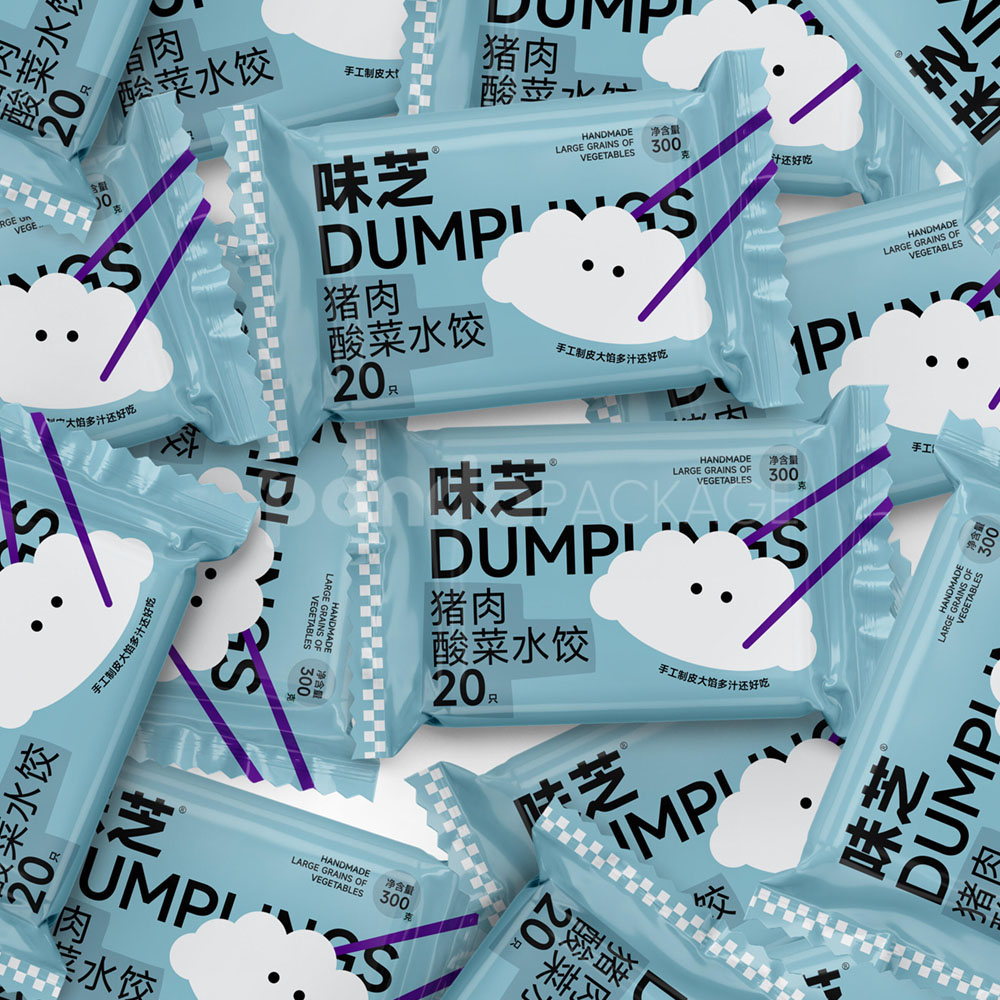 printed plastic packaging bags for frozen food storage and retail display