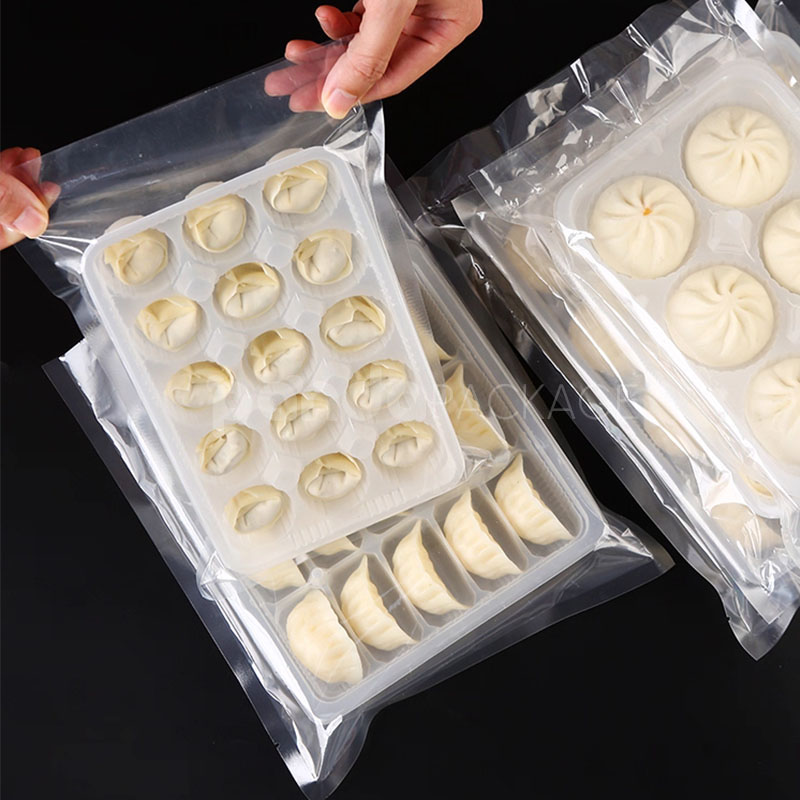 vacuum plastic packaging trays for frozen dumplings buns and dim sum