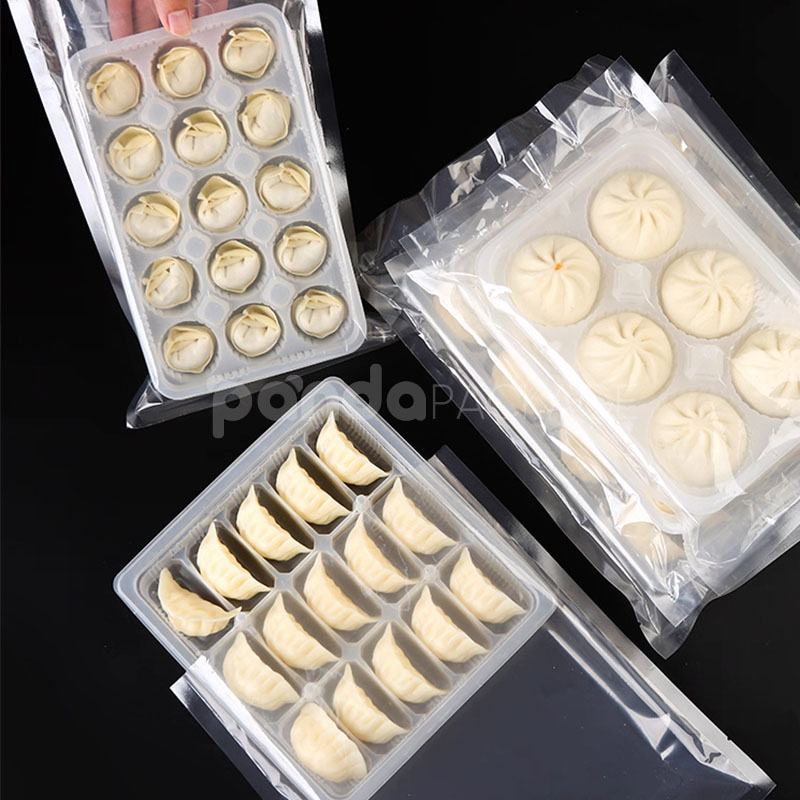 vacuum plastic packaging trays for frozen dumplings buns and dim sum