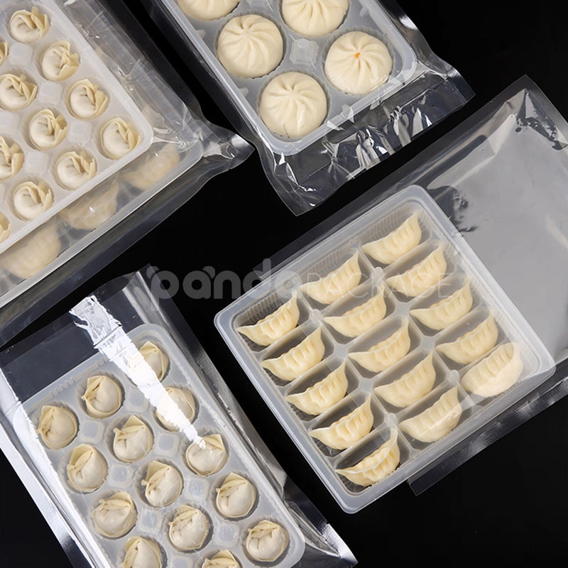 vacuum plastic packaging trays for frozen dumplings buns and dim sum