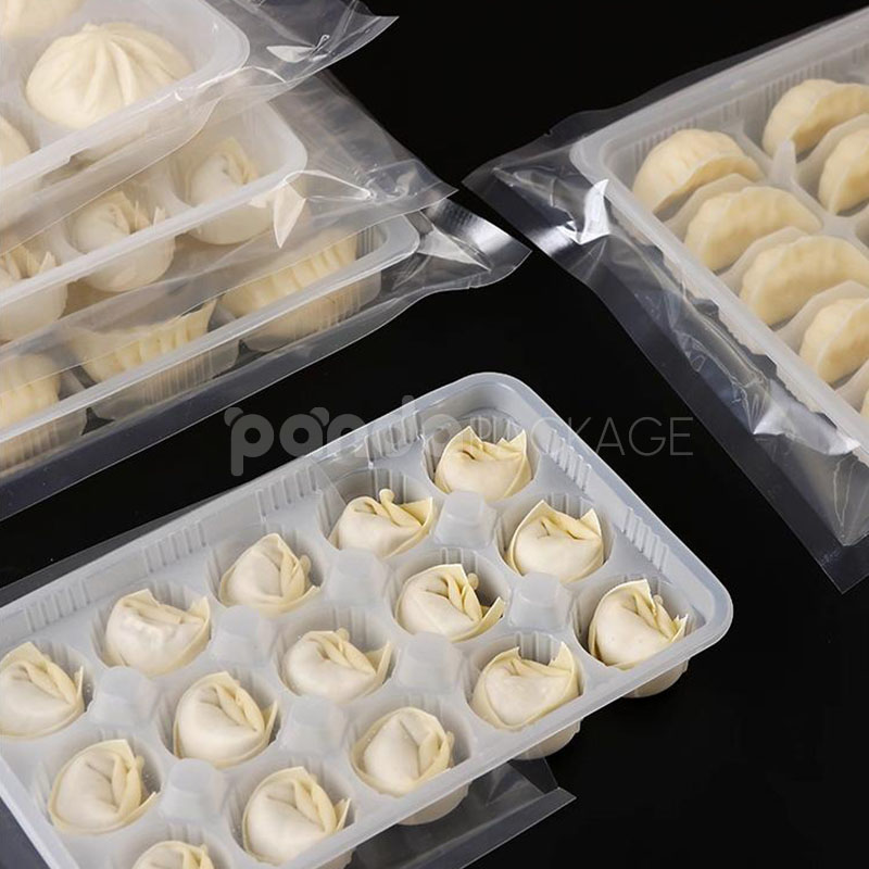 vacuum plastic packaging trays for frozen dumplings buns and dim sum