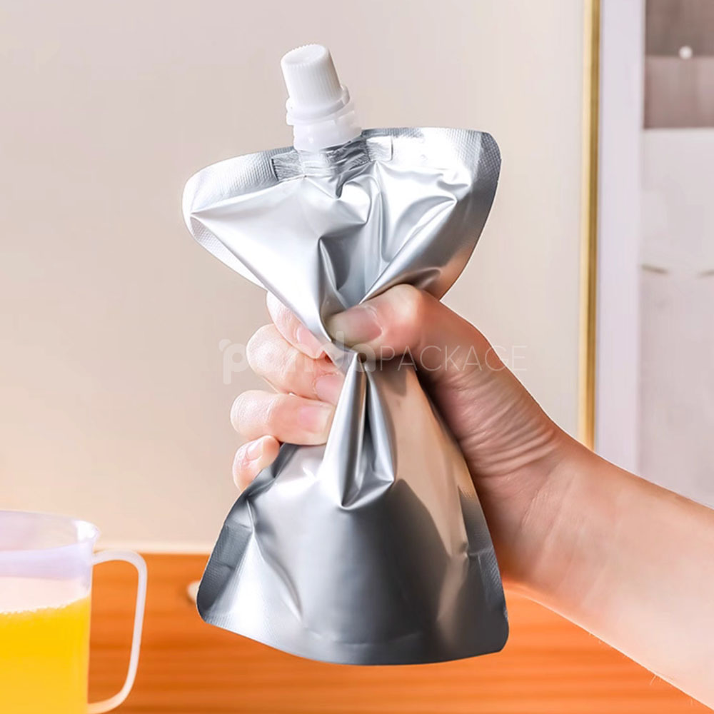 aluminum foil spout pouch for liquid food, sauce and soup packaging
