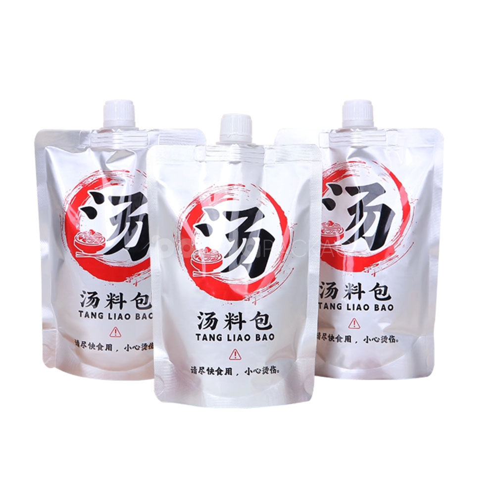aluminum foil spout pouch for liquid food, sauce and soup packaging