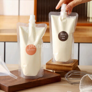 transparent food-grade spout pouch for frozen food, sauce and liquid packaging