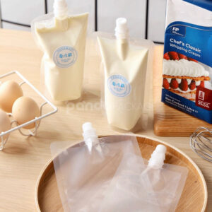 transparent food-grade spout pouch for frozen food, sauce and liquid packaging