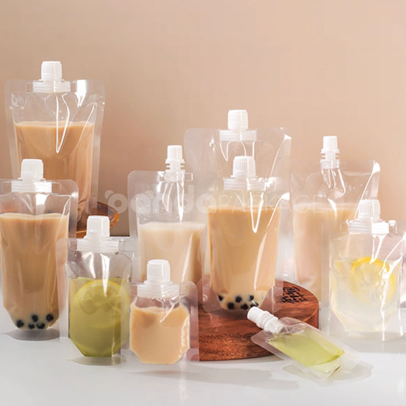 transparent food-grade spout pouch for frozen food, sauce and liquid packaging