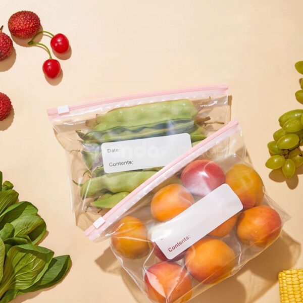 Reusable Plastic Food Storage Bags with Slider Seal