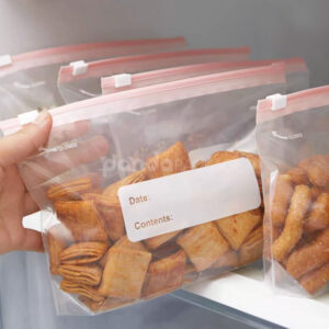 reusable plastic food storage bags with slider zip lock for fruits and vegetables packaging