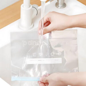 reusable plastic food storage bags with slider zip lock for fruits and vegetables packaging