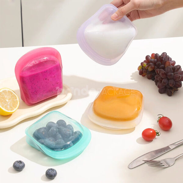 Reusable Platinum Silicone Stand Up Food Storage Bags