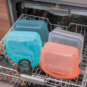 reusable platinum silicone stand up food storage bags