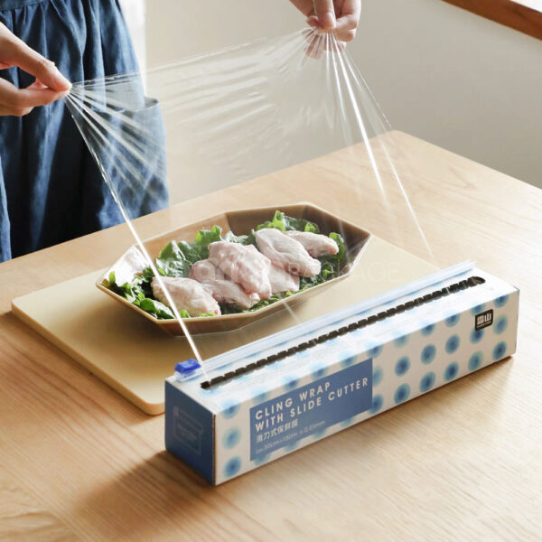 Food Grade PE Cling Wrap with Slide Cutter Box