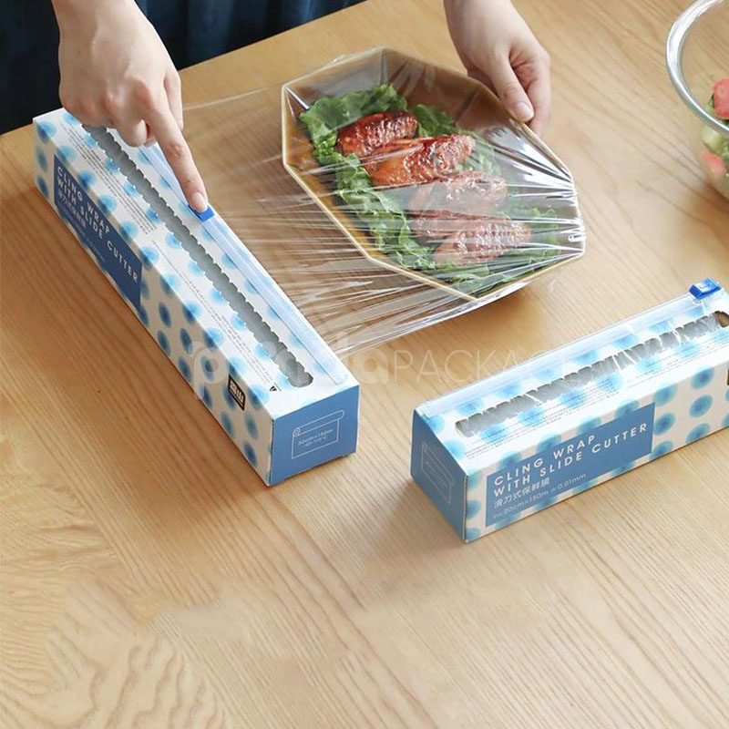 food grade PE cling wrap with slide cutter box