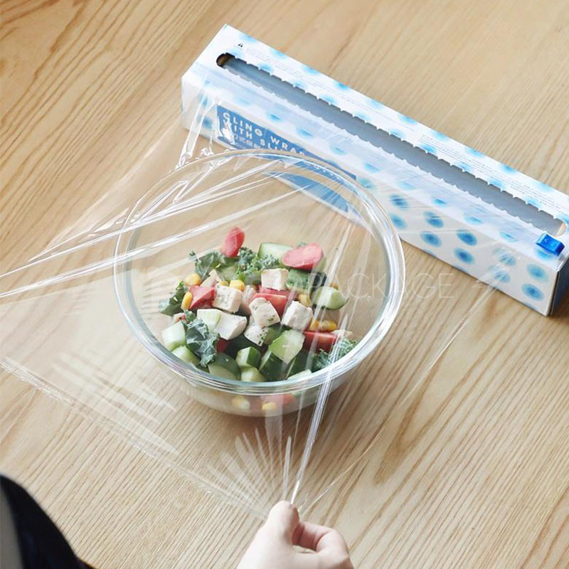 food grade PE cling wrap with slide cutter box