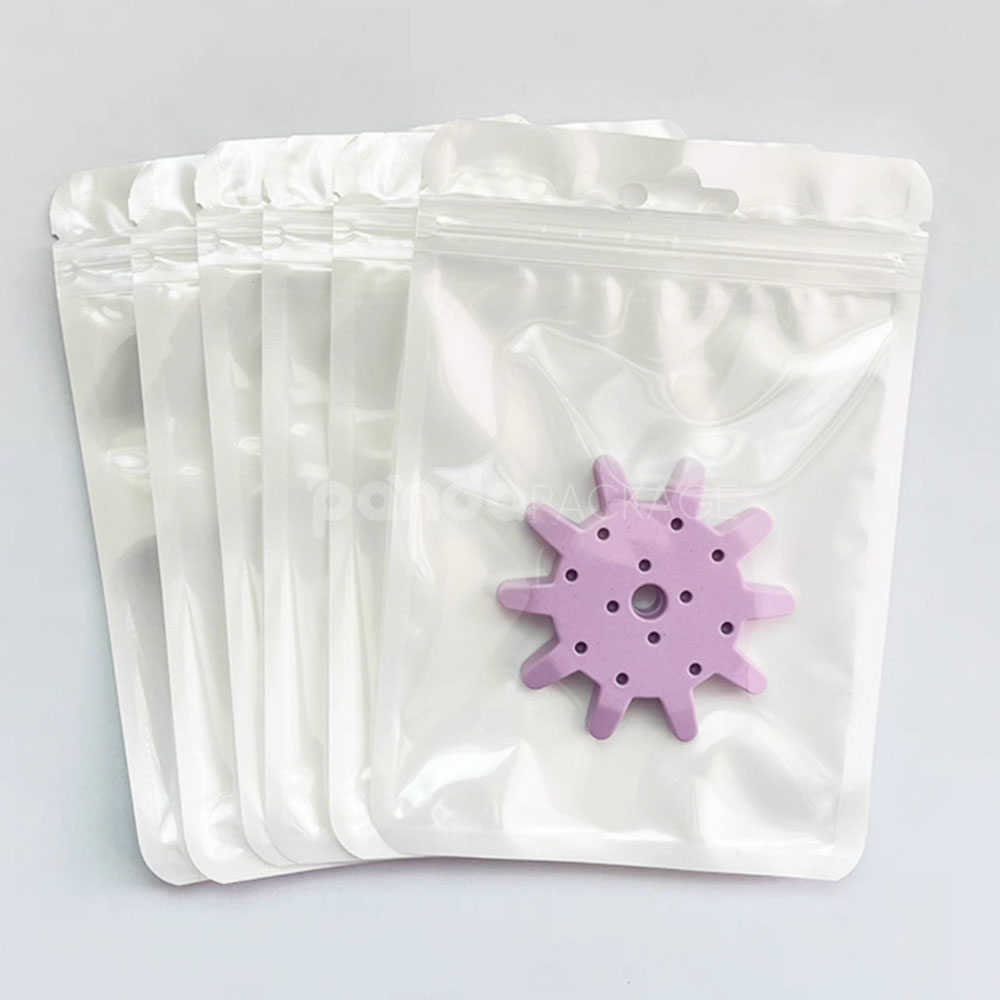 matte pastel ziplock plastic bags with hang hole for snacks jewelry and retail packaging